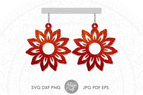 74+ Flower Earring SVG, Earring Templates. Сut By Hand, Cricut, Silhouette. Flower Earrings SVG