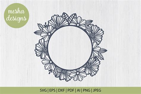 Download Flower Frame Paper Cut Template For Crafts