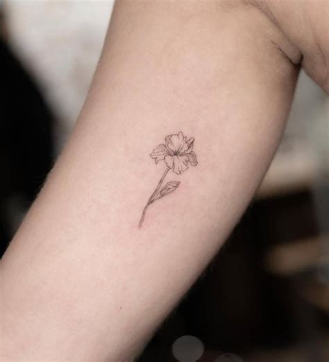 Flower Line Tattoo
