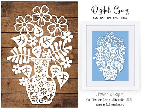 Download Flower Paper Cut Design DXF Files