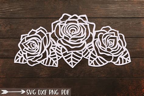 Download Flower Paper Cut out Commercial Use DXF Files