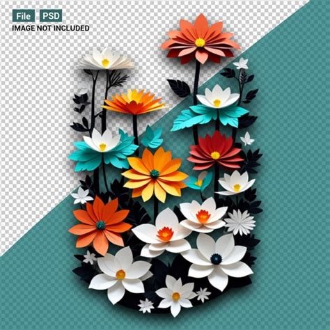 Download Flower Paper Cut out Files Free PSD Mockups