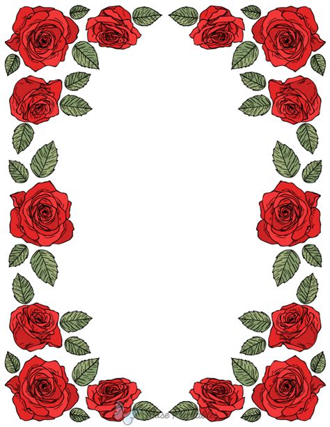 Download Flower Rose Border Printable
