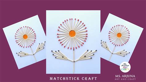 Flower Simple Matchstick Art On Paper