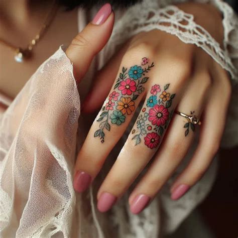 Flower Tattoo For Finger