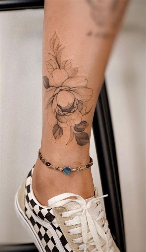 Flower Tattoo For Leg