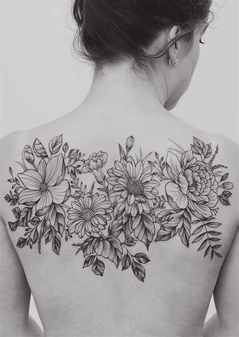 Flower Tattoo On Back