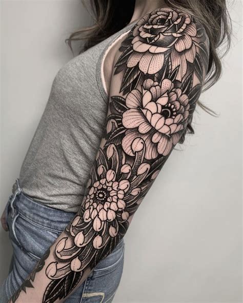 16+ Flower Sleeve Tattoo Designs, Ideas Design Trends