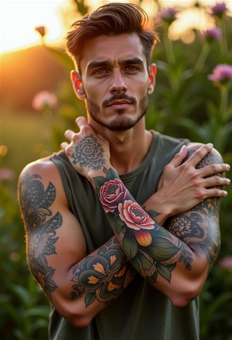 Flower Tattoos Male