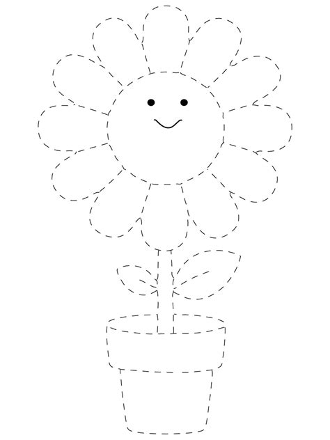 Flower Tracing Worksheet