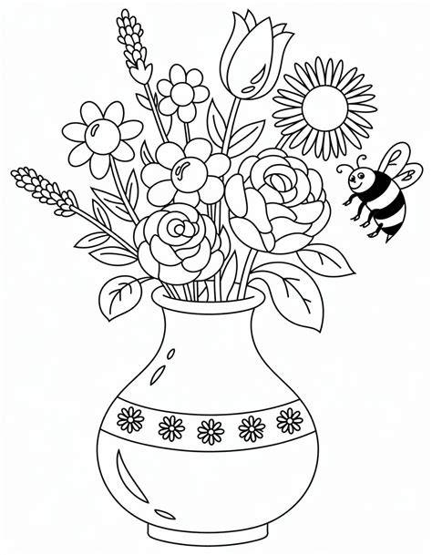Flower Vase Coloring Pages