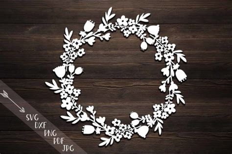 Download Flower Wreath Paper Cut, Monogram Flowers Papercutting... Cut Images