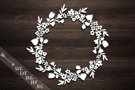 Download Flower Wreath Paper Cut, Monogram Flowers Papercutting... Images