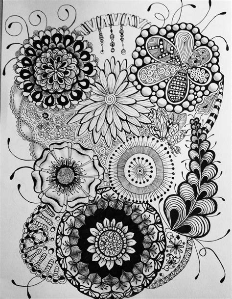 Flower Zentangle Patterns
