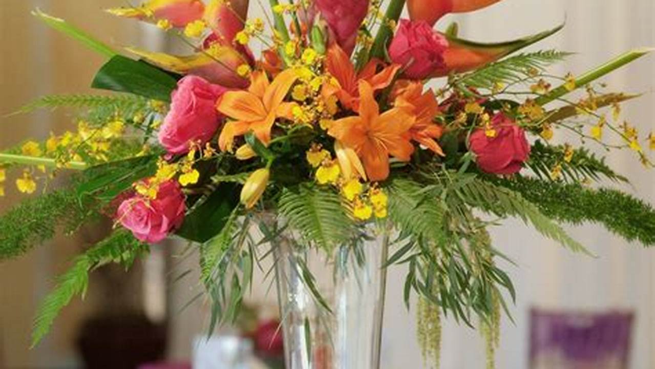 Flowers, Tropical Centerpieces For Wedding