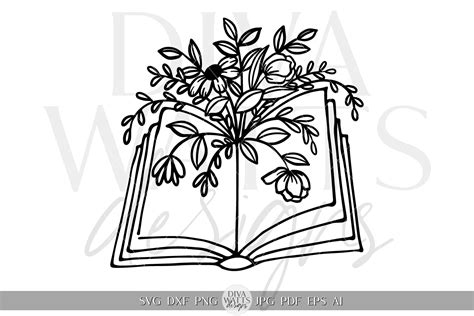 Download Flowers - Coloring Book Design SVG File - SVG Design Commercial Use For Crafts