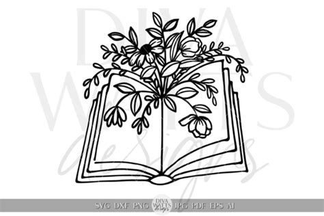 Download Flowers - Coloring Book Design SVG File - SVG Design Crafts