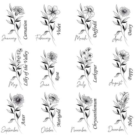 Flowers Birth Month Tattoos