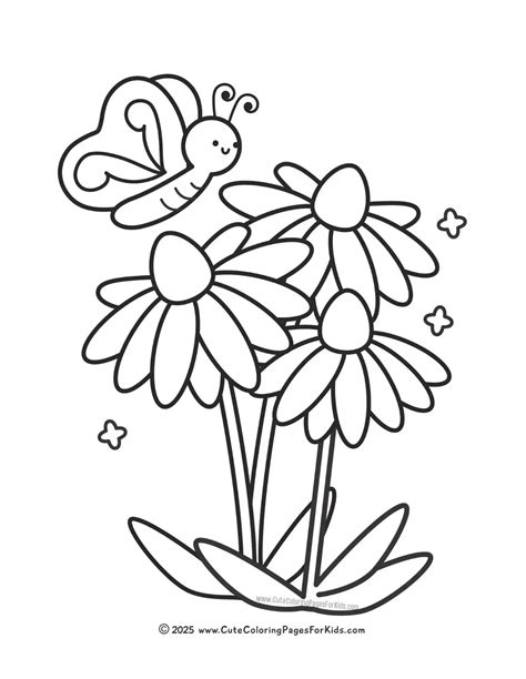 Flowers Coloring Page For Kids