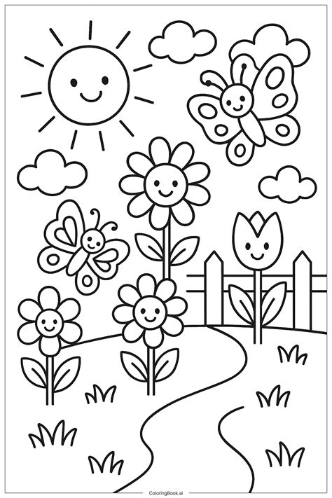 Flowers Coloring Pages For Kindergarten