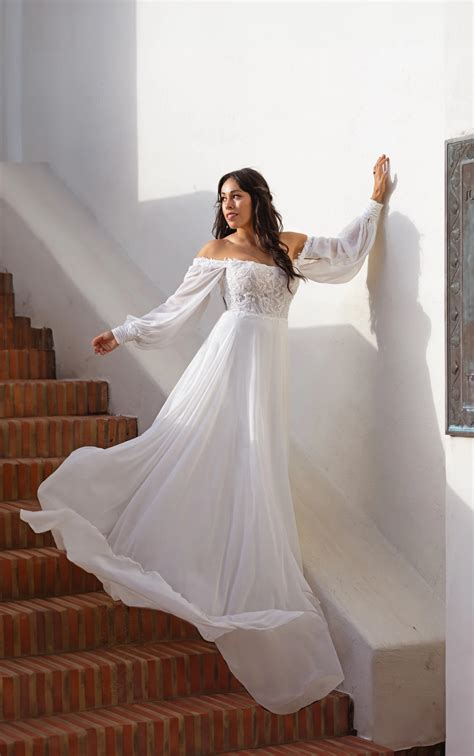 Flowing A-Line Wedding Dress