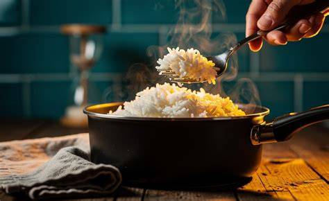 Fluffing rice after cooking