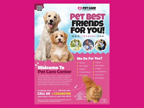 Pet Care Center Flyer PSDPixel