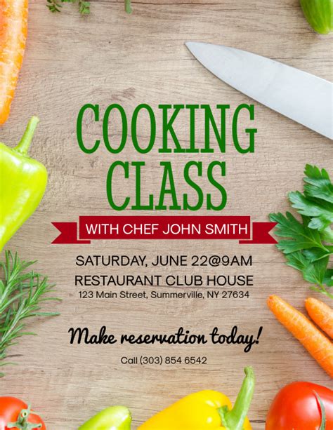 Cooking Classes Flyer Template PosterMyWall