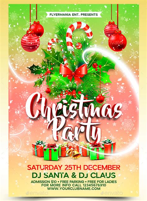 Christmas Party Flyer Free PSD Mockup