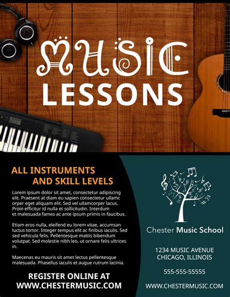 Beautiful Music Lesson Flyer Template