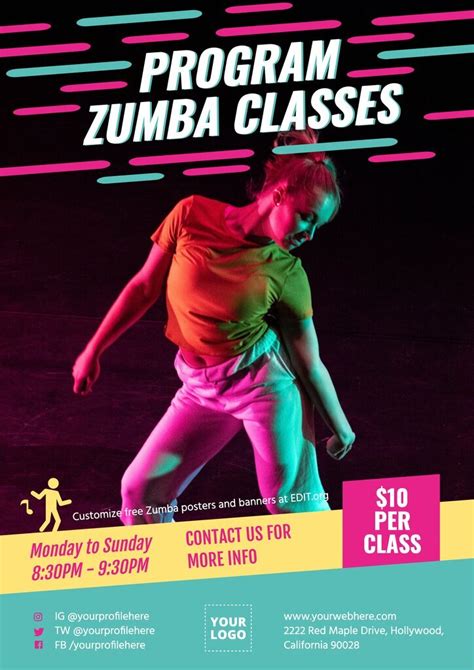 Zumba Or Fitness Lessons Flyer Templates by majkolthemez on DeviantArt