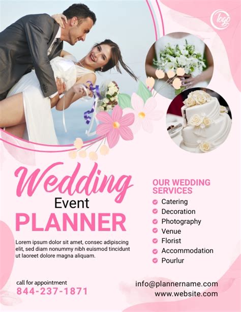 Wedding Planners Flyer Template Illustrator, InDesign, Word, Apple