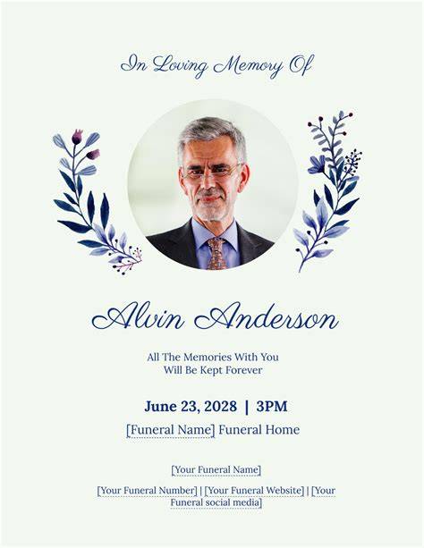 Flyer For Funeral Template – Free Editable Template & Examples - Great ...
