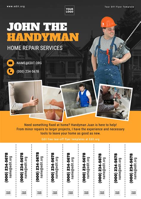 Flyer Template With Tear Off Tabs