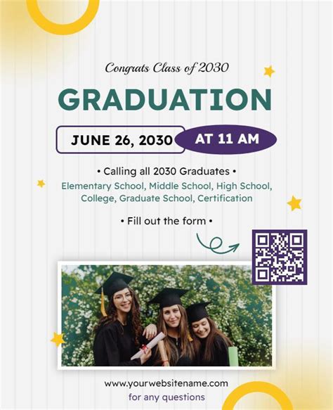 Grad party invitation flyer poster template. Graduation party flyer