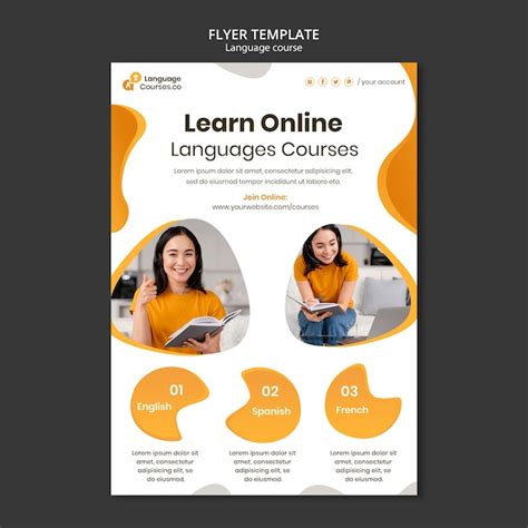 English Language Course Flyer Templates in 2021 English language