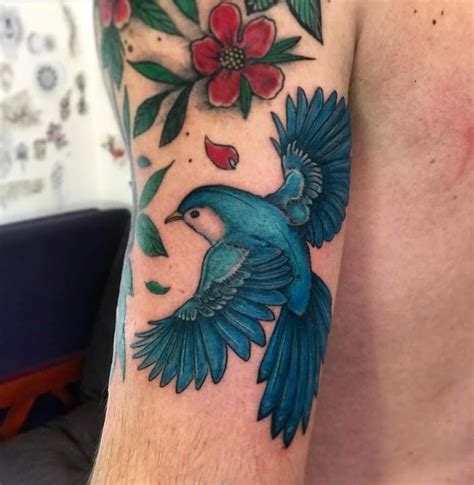 Flying Bluebird Tattoo