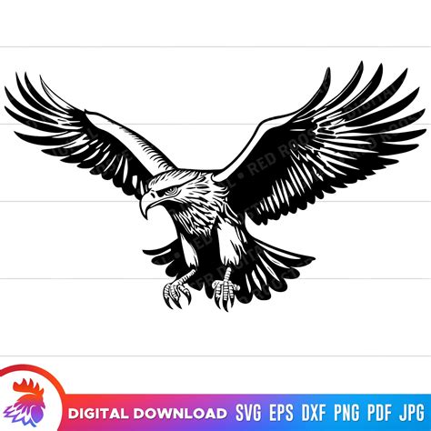 Unleash your Creativity with Majestic Flying Eagle SVG - A Stunning Addition to Your Design Arsenal!