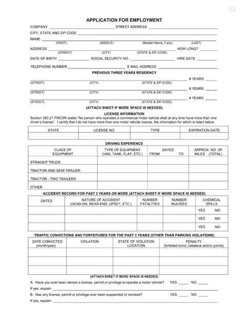 Fmcsa Driver Application Template