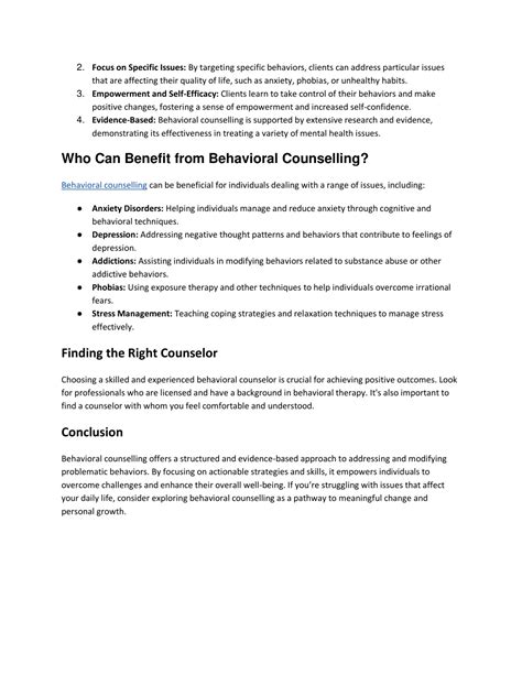 Focusing on Specific Behavioral Issues