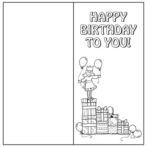 Foldable Birthday Cards For Mom Printable Coloring