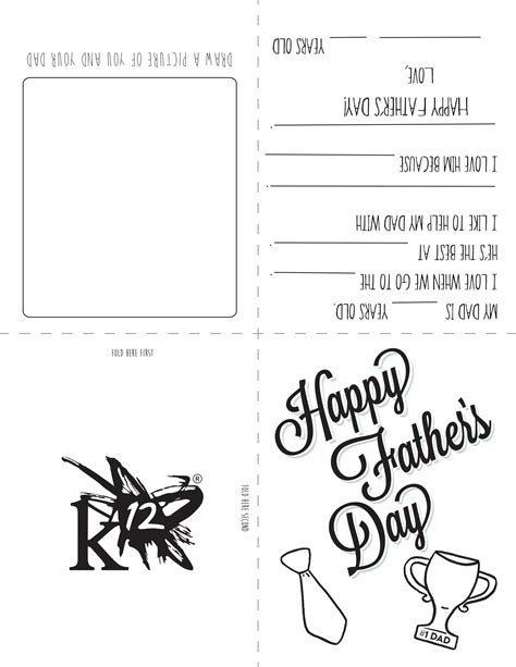 Foldable Fathers Day Cards Printable