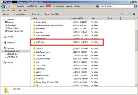 Folder structure for Arduino library