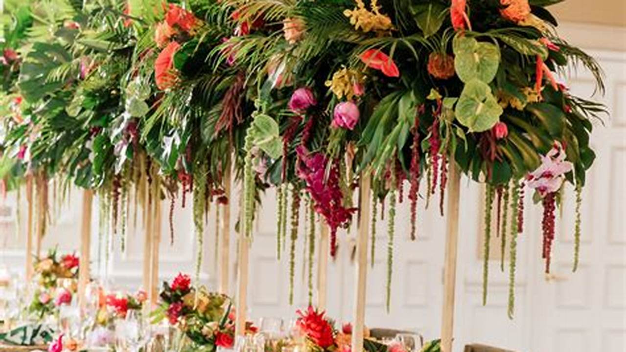 Foliage, Tropical Centerpieces For Wedding