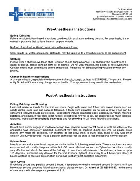 Follow Pre and Post-Operative Instructions