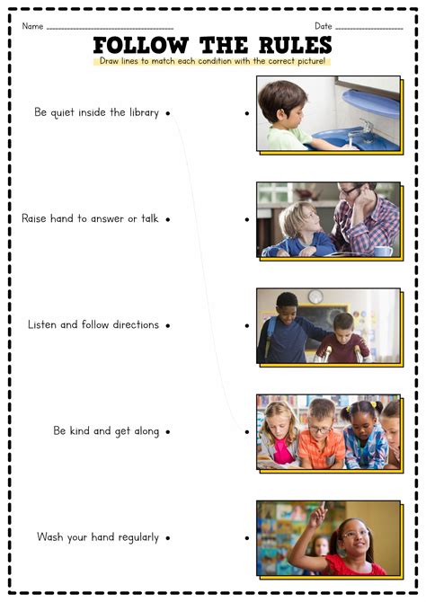 Follow The Rules Worksheet