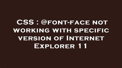 Cracking the Code: Troubleshooting Font Face Failure in CSS