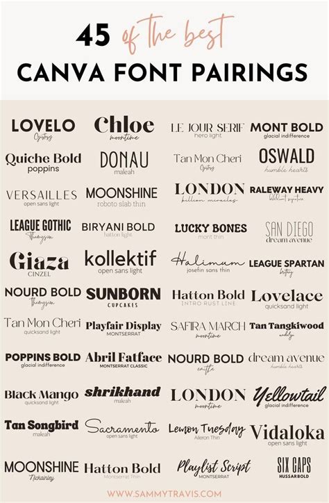 Font pairing on Pinterest
