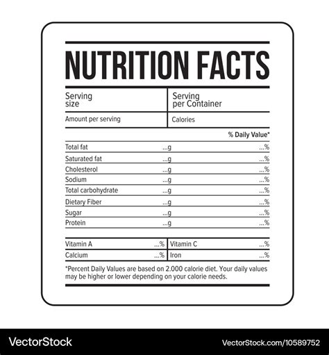 Food Label Template Word