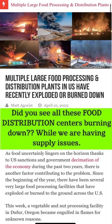 Tragedy Strikes: Devastating Fires Destroy Food Distribution Centers Across Region